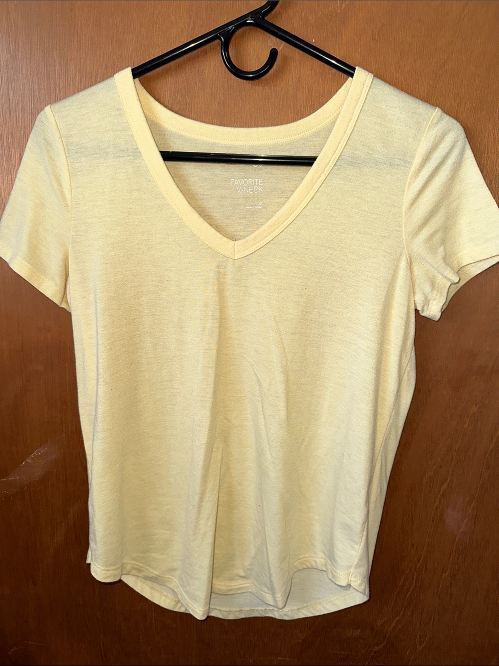 SO Light Yellow V-Neck Short Sleeve Tee